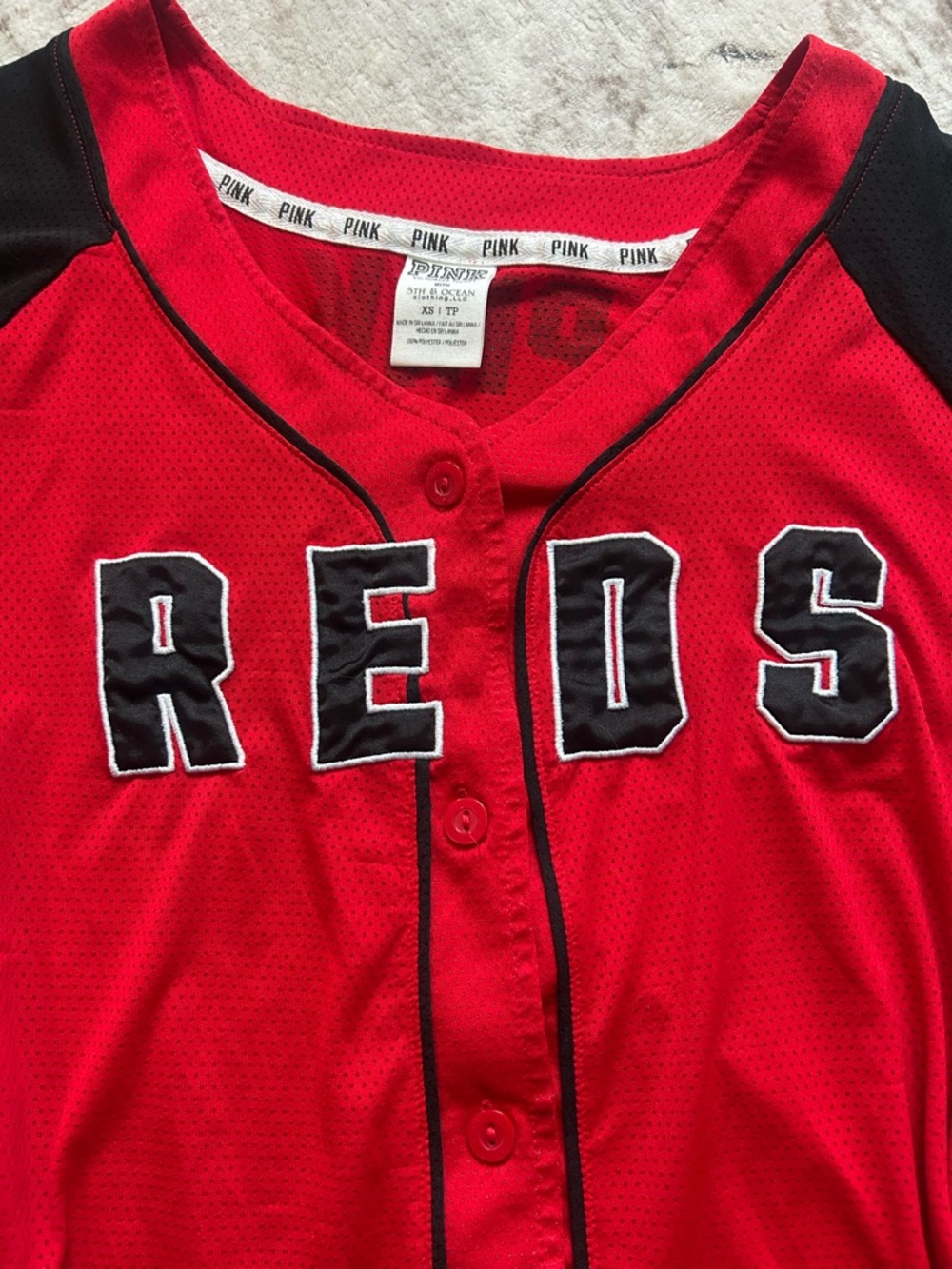 REDS Red & Black Baseball Jersey - Picture 2 of 7